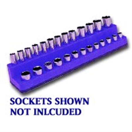 MECHANICS TIME SAVER 1/4 in. Drive Shallow / Deep Neon Blue Socket Holder 4-14mm 720